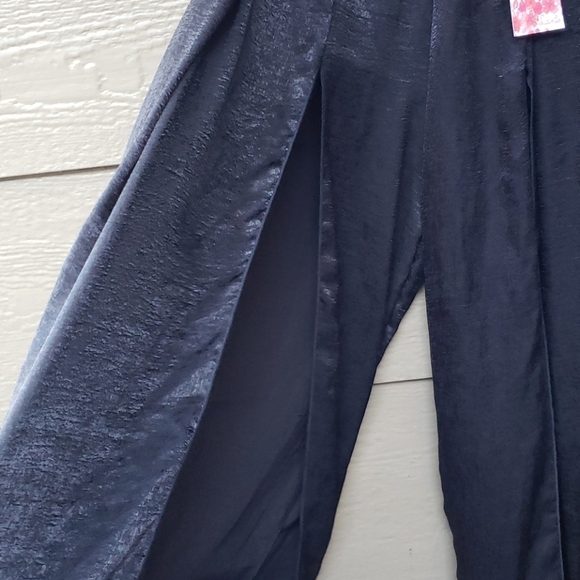 Lani California silky crinkle long slit pants NEW - Picture 5 of 8